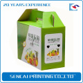 Boîte à cadeaux de papier ondulé coloré d&#39;impression de SenCai avec la poignée pour le fruit